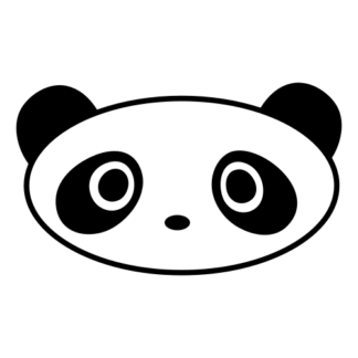 Oval Face Panda Decal (Black)